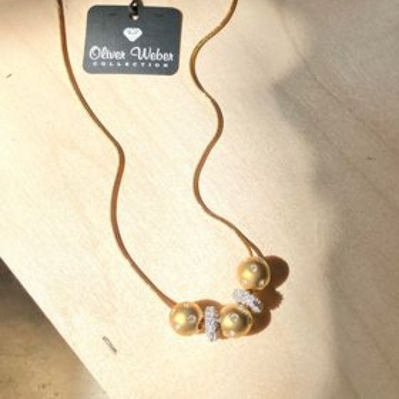 OLIVER WEBER GOLD & CRYSTAL NECKLACE - Picture 2 of 2